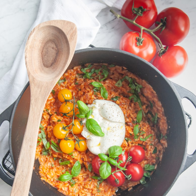 Tomatenrijst met burrata