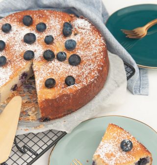 Ricotta blauwe bessentaart