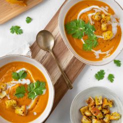 Wortelsoep met curry croutons