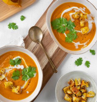 Wortelsoep met curry croutons