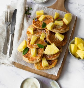 ananas pancakes - vierkant