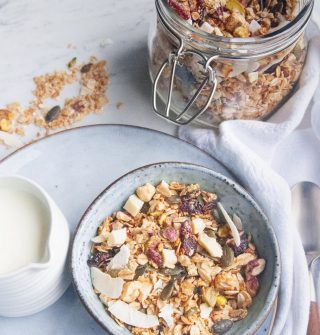 Granola cranberries - witte chocolade