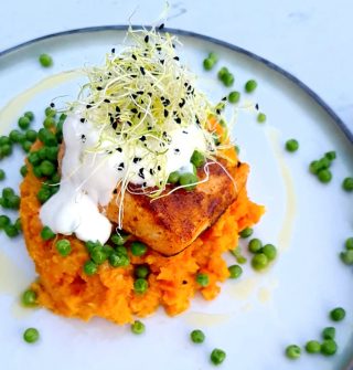 Tandoori zalm wortelpuree