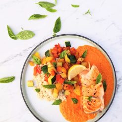 Zalm Geroosterde Paprikasaus
