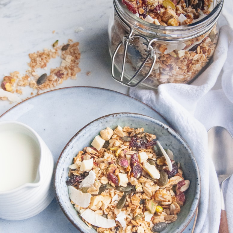 Granola cranberries - witte chocolade