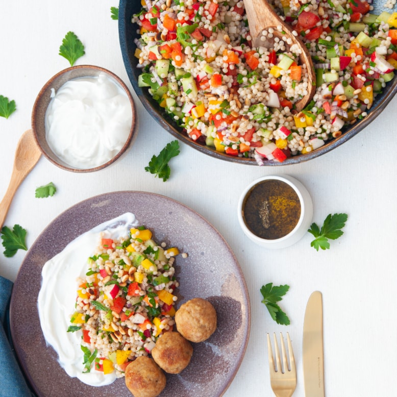 parelcouscous labneh kipballetjes-vierkant